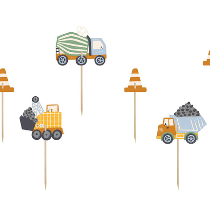 Dekoracje do muffinek - Pojazdy budowlane - Yooglo