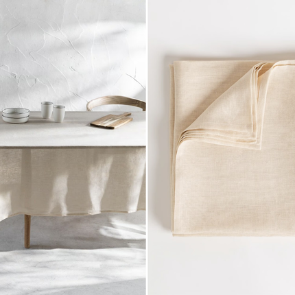 Obrus lniany Kremowa Tapioca 145 x 240 cm - Yooglo