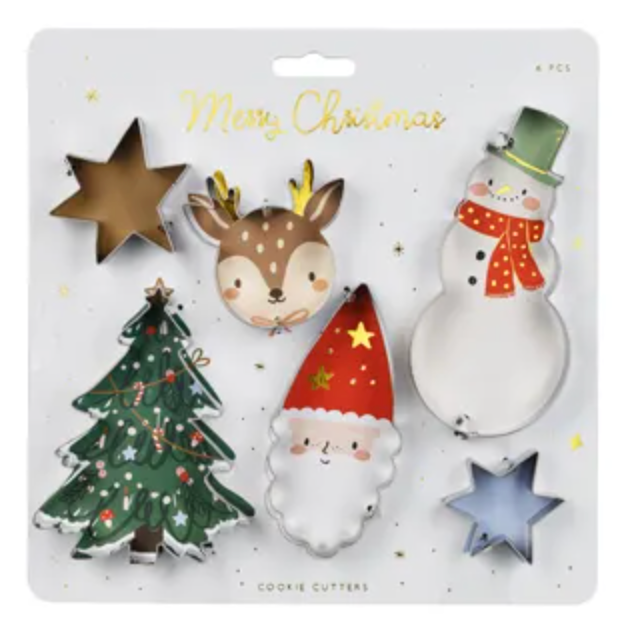 Wykrawacze do ciastek Merry Christmas, srebrny (1 op. / 6 szt.) - Yooglo