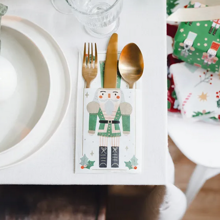 Kieszonka na sztućce Dziadek do orzechów, 10x20 cm, mix (1 op. / 6 szt.) - Yooglo