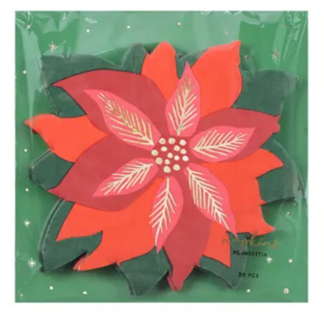 Serwetki Gwiazda betlejemska, mix, 14.5x15.5cm (1 op. / 20 szt.) - Yooglo