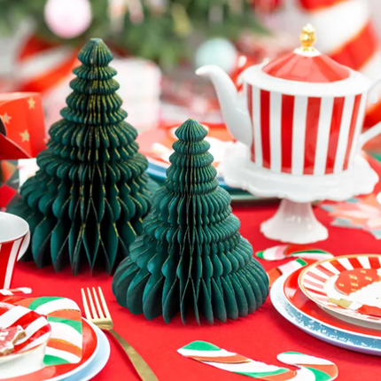 Bombka papierowa honeycomb Choinka, butelkowa zieleń, 20cm - Yooglo