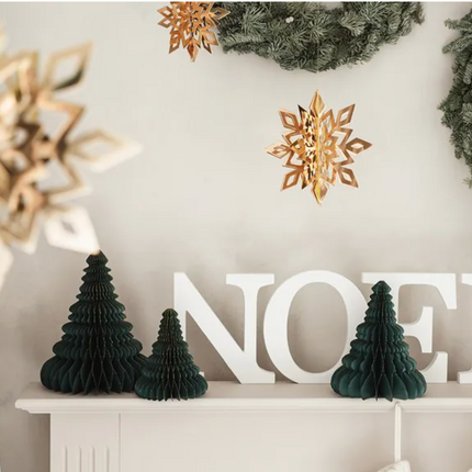 Bombka papierowa honeycomb Choinka, butelkowa zieleń, 20cm - Yooglo