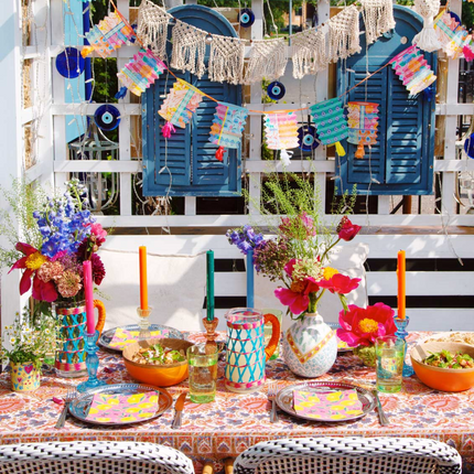 Kremowa girlanda makramowa Boho, ręcznie tkana z bawełny - Yooglo