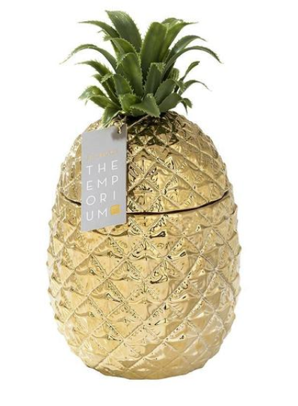 Wiaderko na lód Gold Pineapple z ceramiki - Yooglo