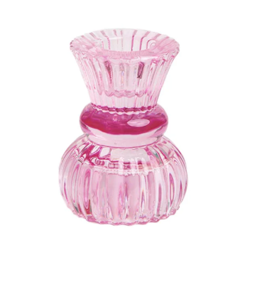 Różowy świecznik / wazonik szklany Light - Yooglo