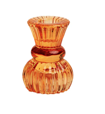 Pomarańczowy świecznik / wazonik szklany Light - Yooglo