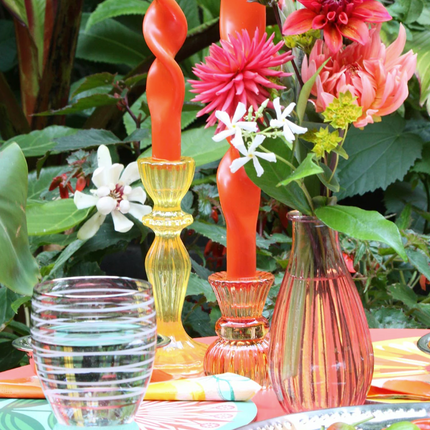 Pomarańczowy świecznik / wazonik szklany Light - Yooglo