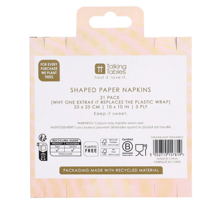 Serwetki papierowe w kształcie truskawki – 20 szt. - Yooglo