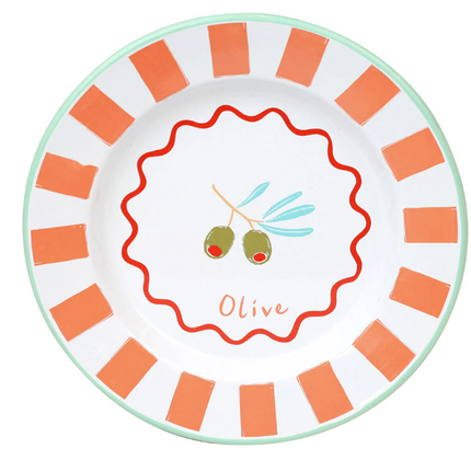 Talerz emaliowany 25 cm – Oliwki - Yooglo