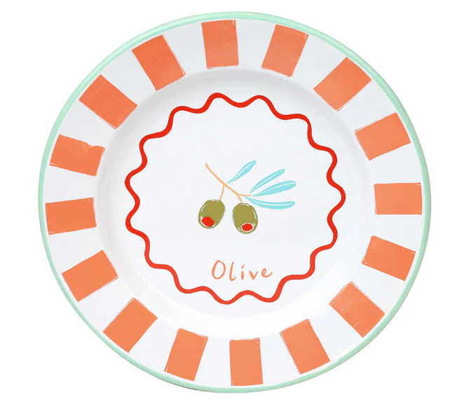 Talerz emaliowany 25 cm – Oliwki - Yooglo