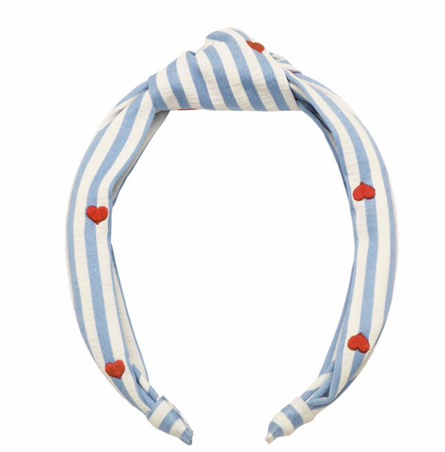 Opaska z haftowanym sercem w paski - Yooglo