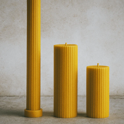 BzzWax Cylinders - zestaw 3 szt. świec z wosku pszczelego - Yooglo