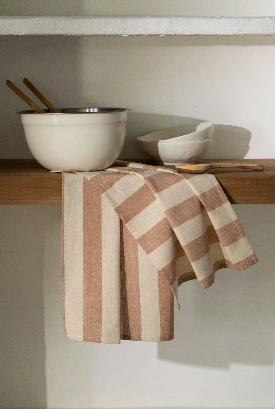 Zestaw 2 serwetek "nude" bawełnianych Efarin w paski - Yooglo