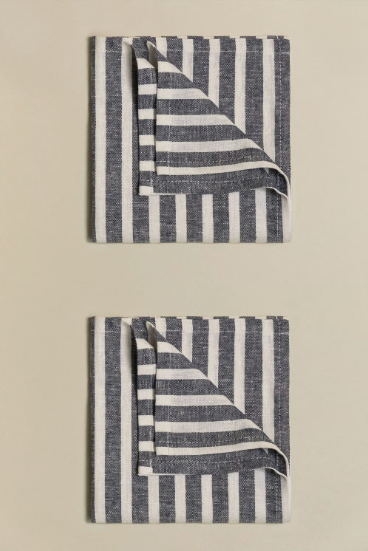 Zestaw 2 bawełnianych serwetek Otorvi Niebieski Szary - Yooglo