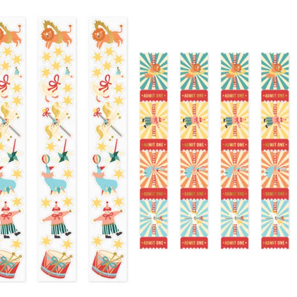 Naklejki "cyrk" na rolce w pudełku, bilety - Yooglo