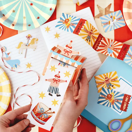 Naklejki "cyrk" na rolce w pudełku, bilety - Yooglo