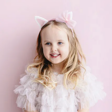 Opaska Kotek z kokardką, różowy - Yooglo