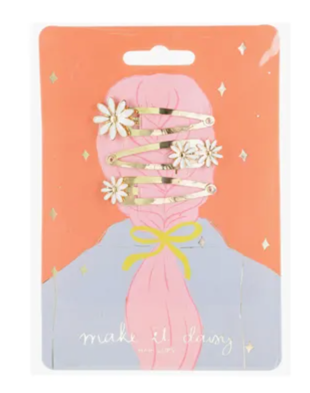 Spinki do włosów Stokrotki, złote - Yooglo