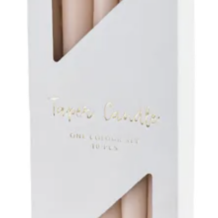 Świeca stożkowa matowa, nude, 24cm - Yooglo