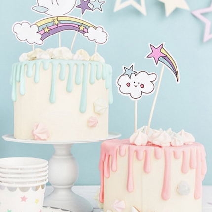 Toppery na tort Jednorożec - 5 szt. - Yooglo