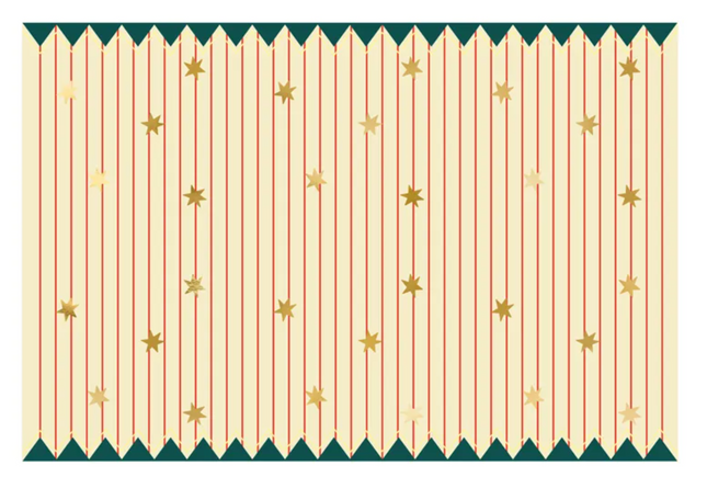Obrus papierowy Pasy złote z gwiazdkami 180 x 120 cm