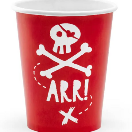 Kubeczki Piraci, czerwony, 220ml
