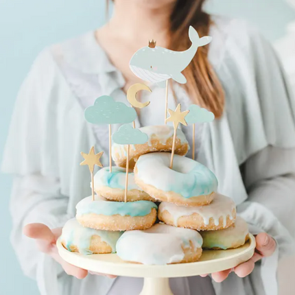 Dekoracje do muffinek - Wieloryb, 11-13.5 cm, mix