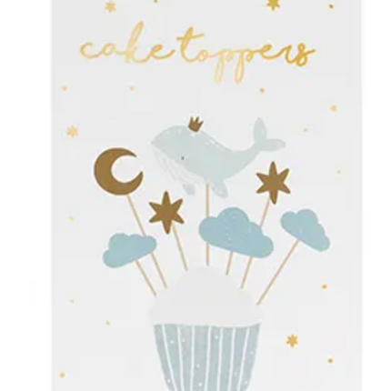 Dekoracje do muffinek - Wieloryb, 11-13.5 cm, mix