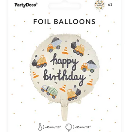 Balon foliowy Pojazdy budowlane, 45 cm