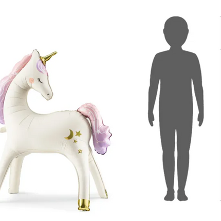Stojący balon foliowy Jednorożec, 95x86 cm