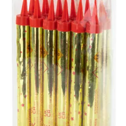 Fontanny na tort, złoty, 12 szt