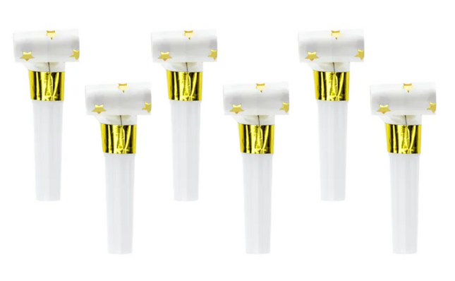 Papierowe gwizdki Gwiazdy, biały