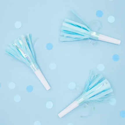 Trąbki Party, błękitny 6 szt.