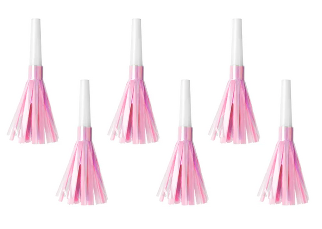 Trąbki Party, jasny różowy 6 szt.