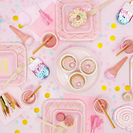 Trąbki Party, jasny różowy 6 szt.