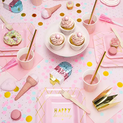 Trąbki Party, jasny różowy 6 szt.