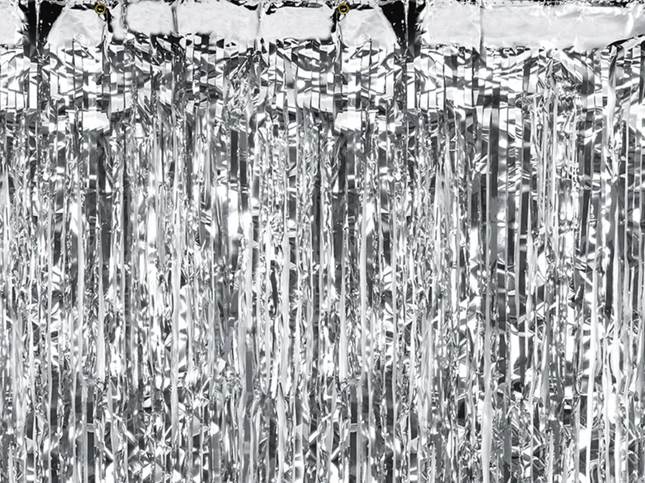 Kurtyna Party, srebrny, 100x200cm