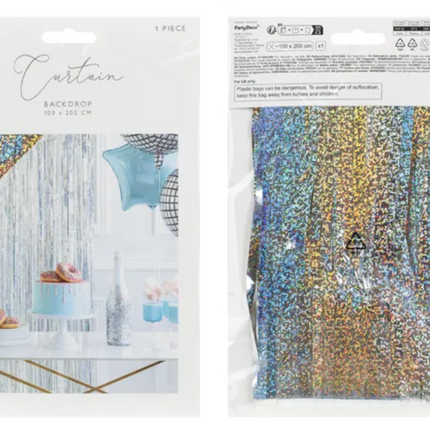 Kurtyna Party, holograficzny, 100x200cm