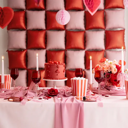 Pudełka na popcorn czerwono-różowe