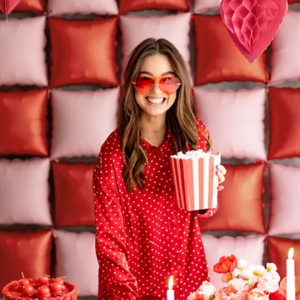 Pudełka na popcorn czerwono-różowe