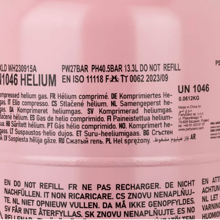 Butla z helem, maks. 50 balonów