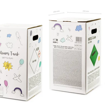 Butla z helem, maks. 50 balonów