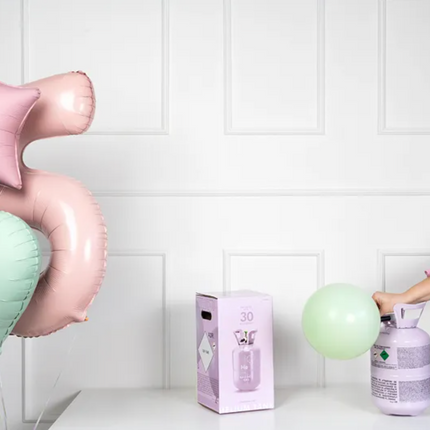 Butla z helem, fiolet, maks. 30 balonów