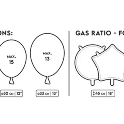 Butla z helem, fiolet, maks. 30 balonów