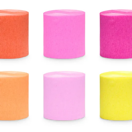 Krepa 5cm/10m, zestaw 6 szt., mix letnie kolory