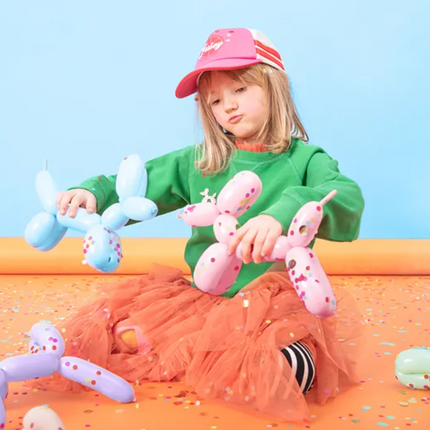 Balony modeliny pastelowe 130cm z pompką, mix