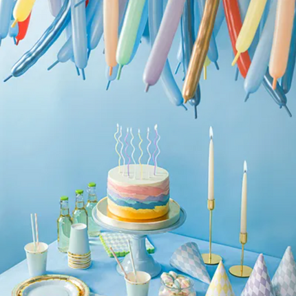 Balony modeliny pastelowe 130cm z pompką, mix