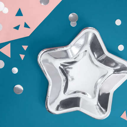 Talerzyki Gwiazdka, srebrny, 23cm