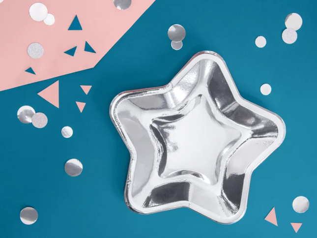 Talerzyki Gwiazdka, srebrny, 23cm